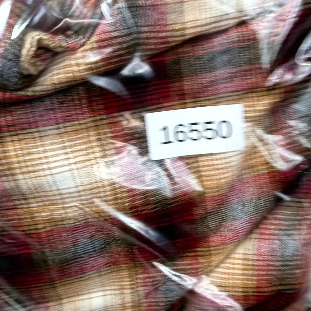 George Flannel Shirt‎ Mens XL Brown Beige Plaid Super Soft Long Sleeve Button Up